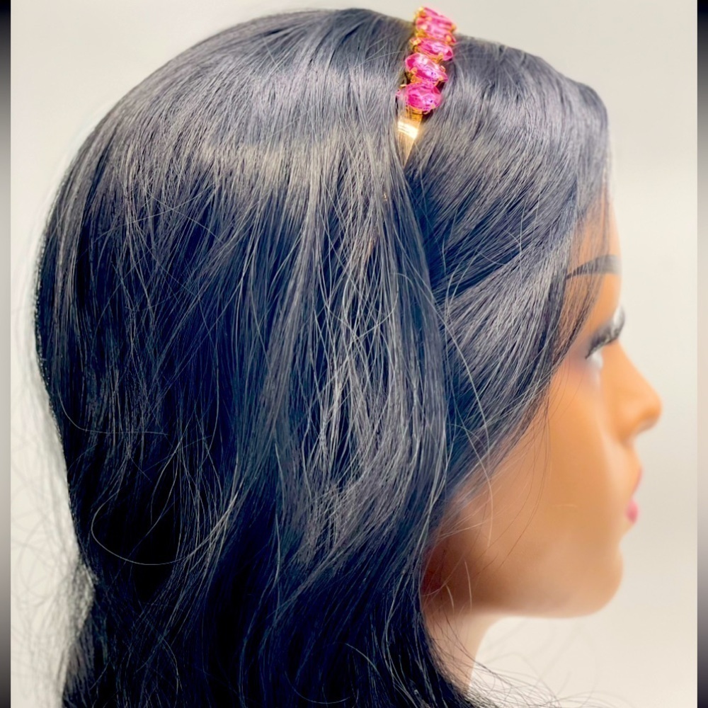 𝅺pink Heart Rhinestone Headband. - Picture 16 of 16